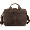Винтажная мужская кожаная сумка для ноутбука в коричневом цвете Tiding Bag (15734) - 3