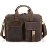 Винтажная мужская кожаная сумка для ноутбука в коричневом цвете Tiding Bag (15734) - 2