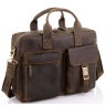 Винтажная мужская кожаная сумка для ноутбука в коричневом цвете Tiding Bag (15734) - 7