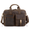 Винтажная мужская кожаная сумка для ноутбука в коричневом цвете Tiding Bag (15734) - 8