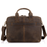 Винтажная мужская кожаная сумка для ноутбука в коричневом цвете Tiding Bag (15734) - 9