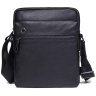 Классическая мужская черная сумка из натуральной кожи через плечо Tiding Bag (15808) фото №1 Классическая мужская черная сумка из натуральной кожи через плечо Tiding Bag (15808) modnotak фото - 1