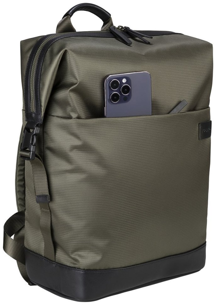 Повседневный рюкзак с кожаными вставками с отделением для ноутбука до 16" Tucano Modo Premium зеленый 103631 modnotak фото №5