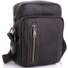 Мужская черная сумка-планшет компактного размера через плечо из натуральной кожи Tiding Bag (15859) - 1
