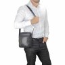 Чоловіча чорна сумка-планшет компактного розміру через плече з натуральної шкіри Tiding Bag (15859) - 2