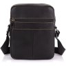 Мужская черная сумка-планшет компактного размера через плечо из натуральной кожи Tiding Bag (15859) - 4