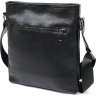 Черная стильная мужская сумка через плечо из зернистой кожи SHVIGEL (11604) - 2