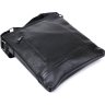 Черная стильная мужская сумка через плечо из зернистой кожи SHVIGEL (11604) - 3