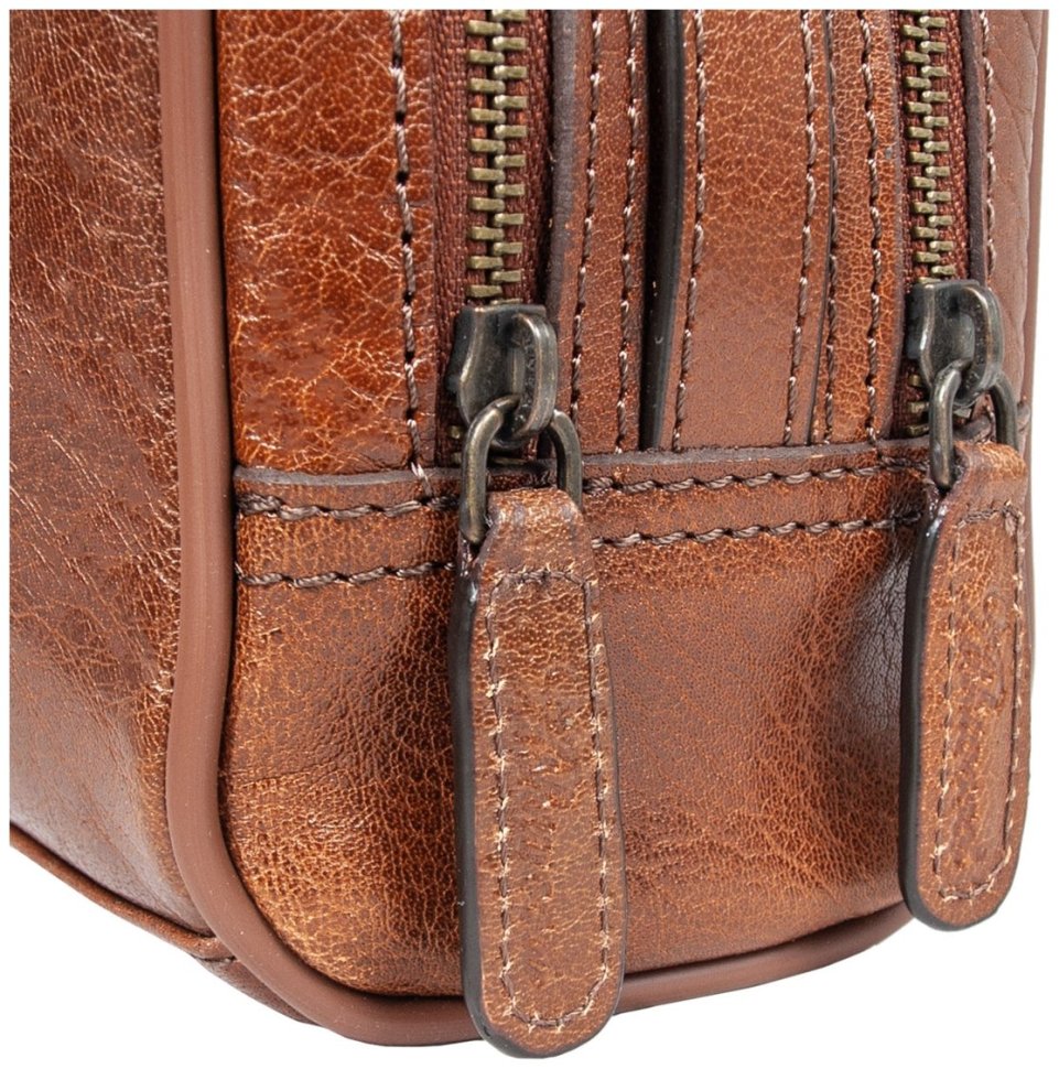 Мужской несессер из натуральной глянцевой кожи Ashwood 2012 Chestnut 94031 коричневого цвета modnotak фото №7