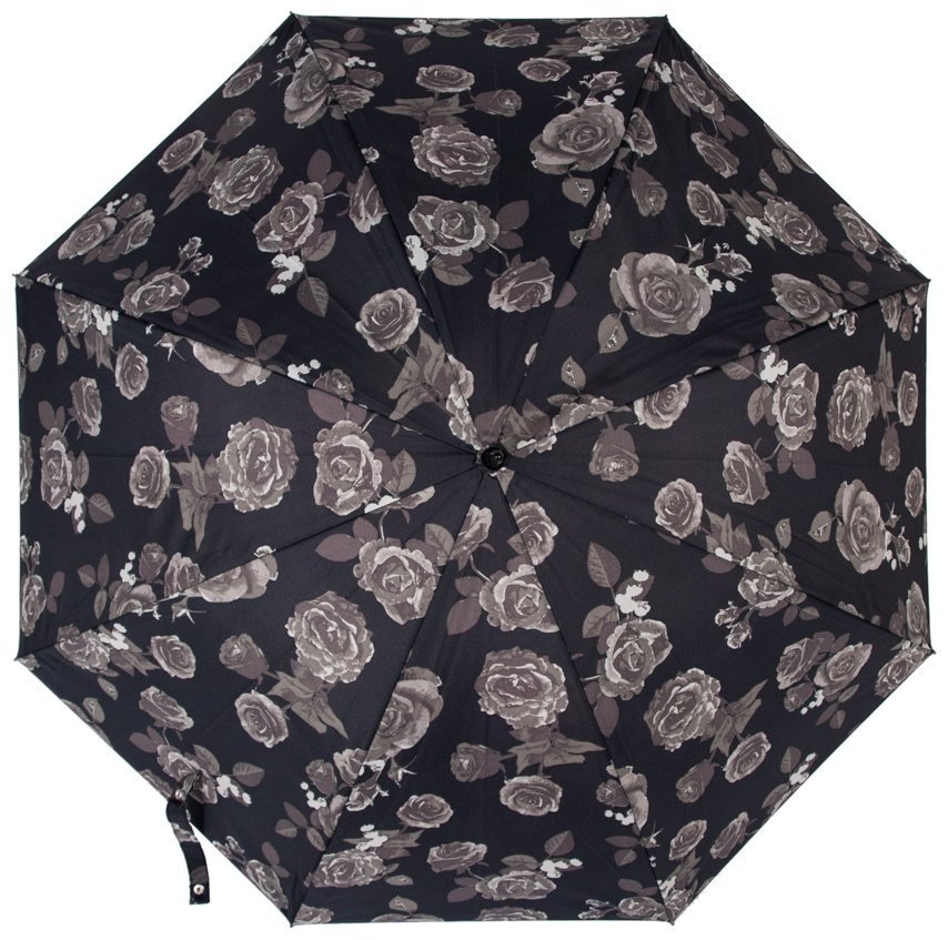 Зонт женский Fulton L754-040553 Bloomsbury-2 Garden Party (Трость, полуавтомат, черный с принтом цветов) 94131 modnotak фото №2
