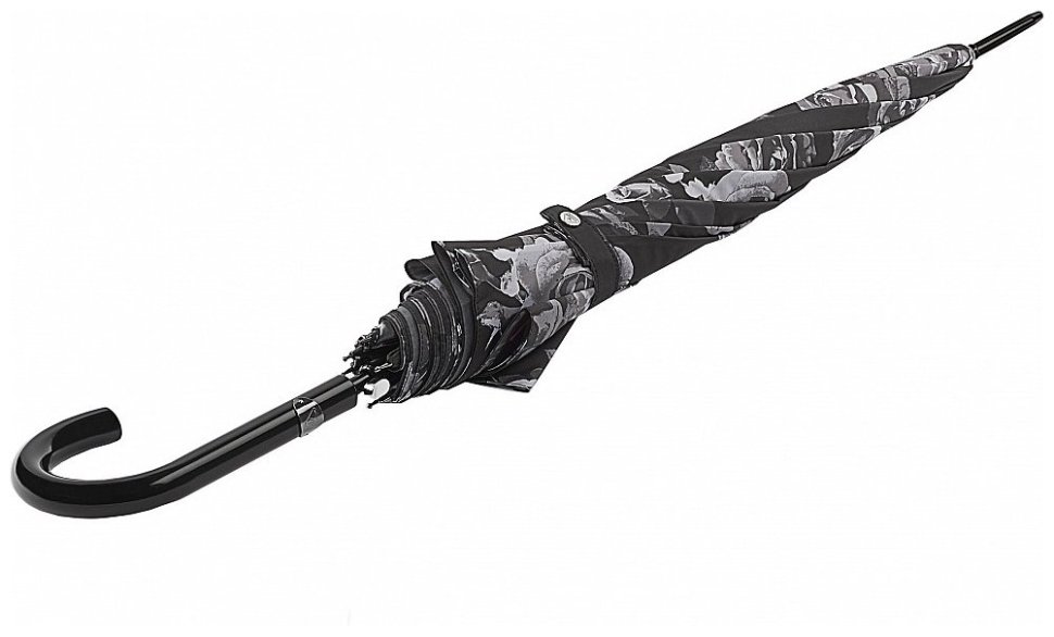 Зонт женский Fulton L754-040553 Bloomsbury-2 Garden Party (Трость, полуавтомат, черный с принтом цветов) 94131 modnotak фото №4
