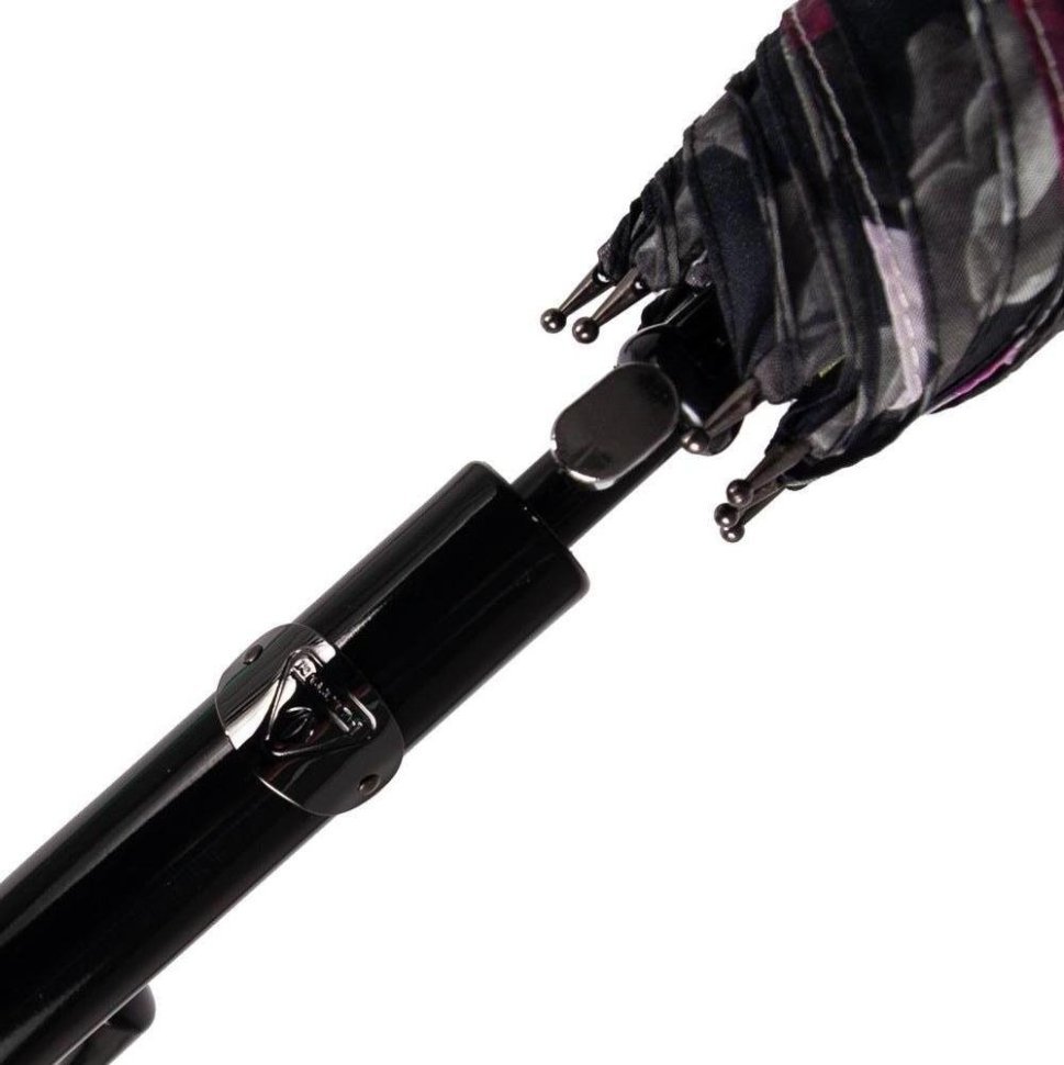 Зонт женский Fulton L754-040553 Bloomsbury-2 Garden Party (Трость, полуавтомат, черный с принтом цветов) 94131 modnotak фото №7