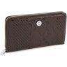 Темно-коричневий великий гаманець-клатч з натуральної шкіри під змію KARYA (1118-015) - 1
