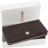 Темно-коричневий великий гаманець-клатч з натуральної шкіри під змію KARYA (1118-015) - 5
