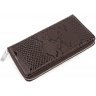 Темно-коричневий великий гаманець-клатч з натуральної шкіри під змію KARYA (1118-015) - 3
