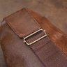 Вертикальная мужская сумка-слинг из кожзаменителя коричневого цвета Vintage (20514) - 8