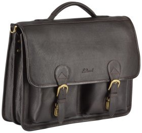 Діловий чоловічий портфель з матової шкіри з ручкою Ashwood 94331 коричневого кольору