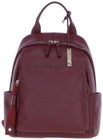 Місткий жіночий рюкзак з фактурної шкіри бордового кольору Ashwood 94431