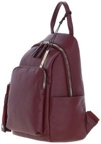 Місткий жіночий рюкзак з фактурної шкіри бордового кольору Ashwood 94431