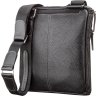 Мужская сумка-планшет среднего размера из черной кожи флотар SHVIGEL (11102) - 2