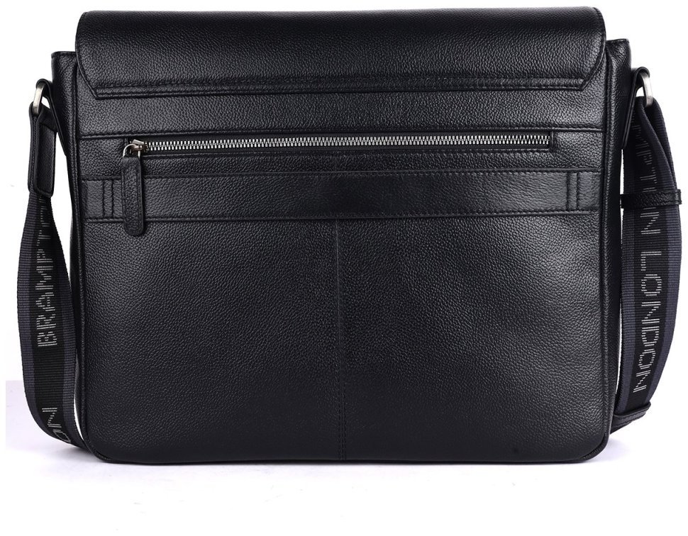 Чоловіча сумка месенджер із фактурної шкіри для ноутбука 15" Brampton London Emissary 94531 Чорного кольору modnotak фото №3