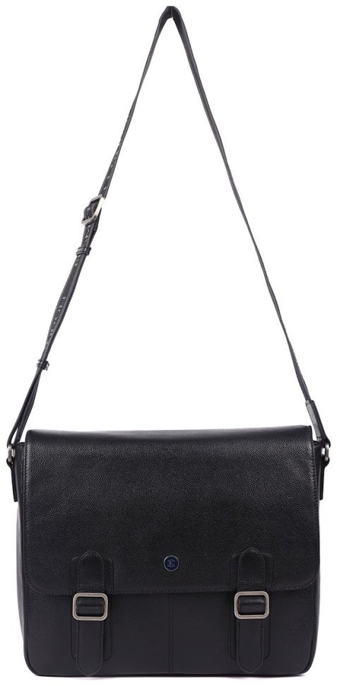 Чоловіча сумка месенджер із фактурної шкіри для ноутбука 15" Brampton London Emissary 94531 Чорного кольору modnotak фото №10