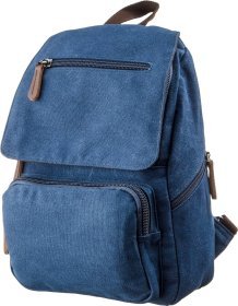Модный текстильный женский рюкзак синего цвета Vintage (20197)