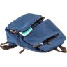 Модный текстильный женский рюкзак синего цвета Vintage (20197) - 3