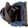 Модный текстильный женский рюкзак синего цвета Vintage (20197) - 5