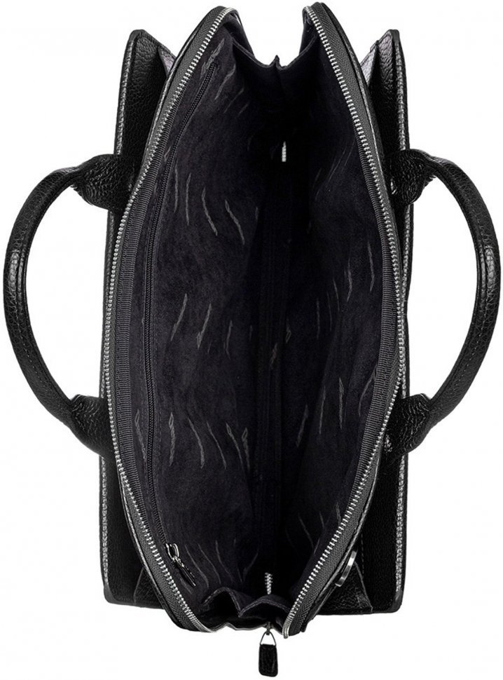 Деловая сумка под документы или ноутбук из натуральной черной кожи Desisan (910-01)