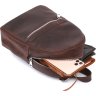 Винтажный женский рюкзак коричневого цвета с застежкой-молнией Shvigel (16314) - 5