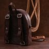 Винтажный женский рюкзак коричневого цвета с застежкой-молнией Shvigel (16314) - 8