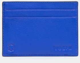 Кожаный кардхолдер синего цвета с принтом пчелок Yoshi Y1218 94931