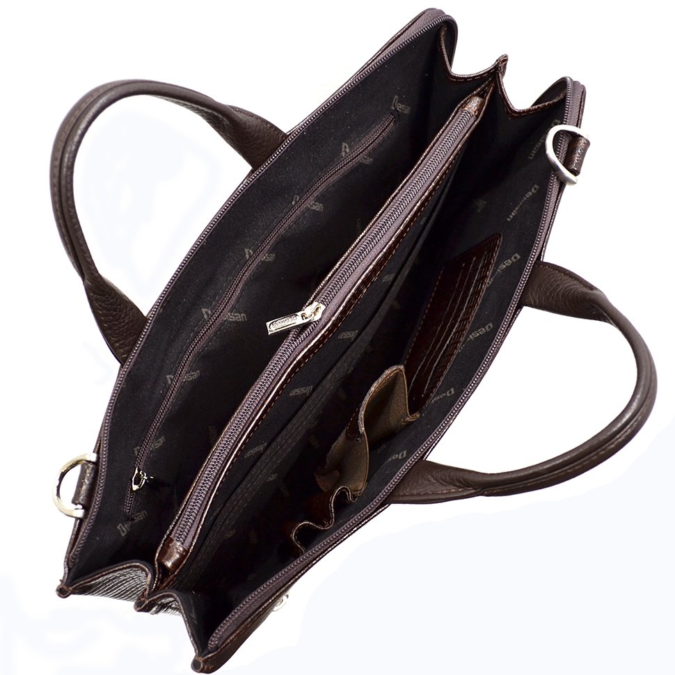 Турецкая кожаная сумка с лаковым покрытием - DESISAN (11566)