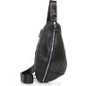 Практична чоловіча сумка-слінг із фактурної шкіри чорного кольору Tiding Bag (21235) - 1