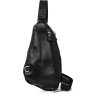 Практична чоловіча сумка-слінг із фактурної шкіри чорного кольору Tiding Bag (21235) - 3