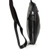 Практична чоловіча сумка-слінг із фактурної шкіри чорного кольору Tiding Bag (21235) - 6