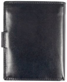 Деловое мужское портмоне из гладкой кожи на кнопке Ashwood 1246 VT черного цвета 95431