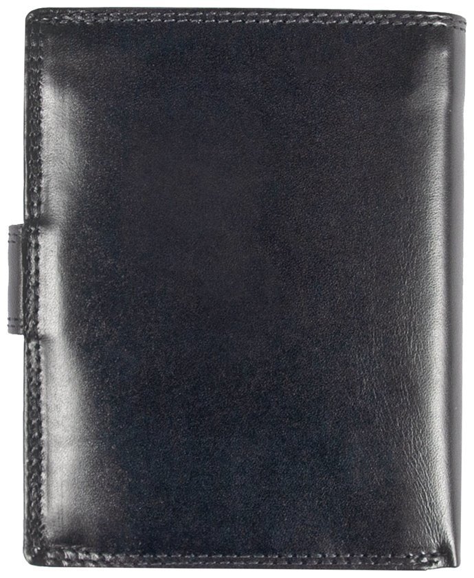 Деловое мужское портмоне из гладкой кожи на кнопке Ashwood 1246 VT черного цвета 95431 фото №2 Деловое мужское портмоне из гладкой кожи на кнопке Ashwood 1246 VT черного цвета 95431 modnotak фото №2