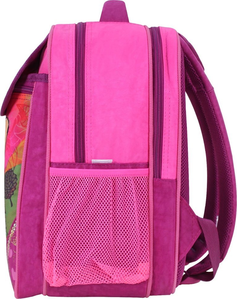Шкільний рюкзак для дівчаток у малиновому кольорі з принтом Bagland (55531)