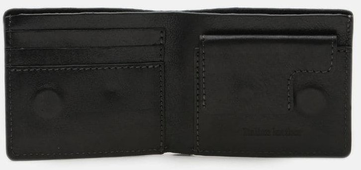 Мужской кожаный кошелек черного цвета с фиксацией на магниты Ricco Grande 65631