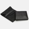 Мужской кожаный кошелек черного цвета с фиксацией на магниты Ricco Grande 65631 - 4