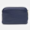 Женская кожаная сумка-кроссбоди синего цвета на две молнии Borsa Leather (19350) - 3