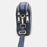 Женская кожаная сумка-кроссбоди синего цвета на две молнии Borsa Leather (19350) - 4
