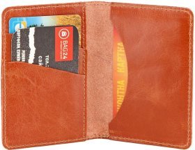 Светло-коричневая карманная визитница из натуральной кожи SHVIGEL (2400115)