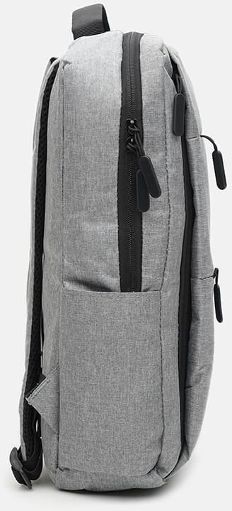 Сірий чоловічий текстильний рюкзак із сумкою в комплекті Monsen (56231)