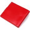 Красный женский кожаный кошелек компактного размера на кнопке SHVIGEL (2416215) - 4