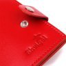 Красный женский кожаный кошелек компактного размера на кнопке SHVIGEL (2416215) - 7