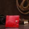 Красный женский кожаный кошелек компактного размера на кнопке SHVIGEL (2416215) - 8