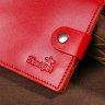 Красный женский кожаный кошелек компактного размера на кнопке SHVIGEL (2416215) - 10